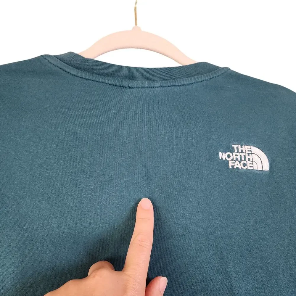 The North Face Mens Oversized T Shirt Size Medium Turquoise Embroidered‎ Logo